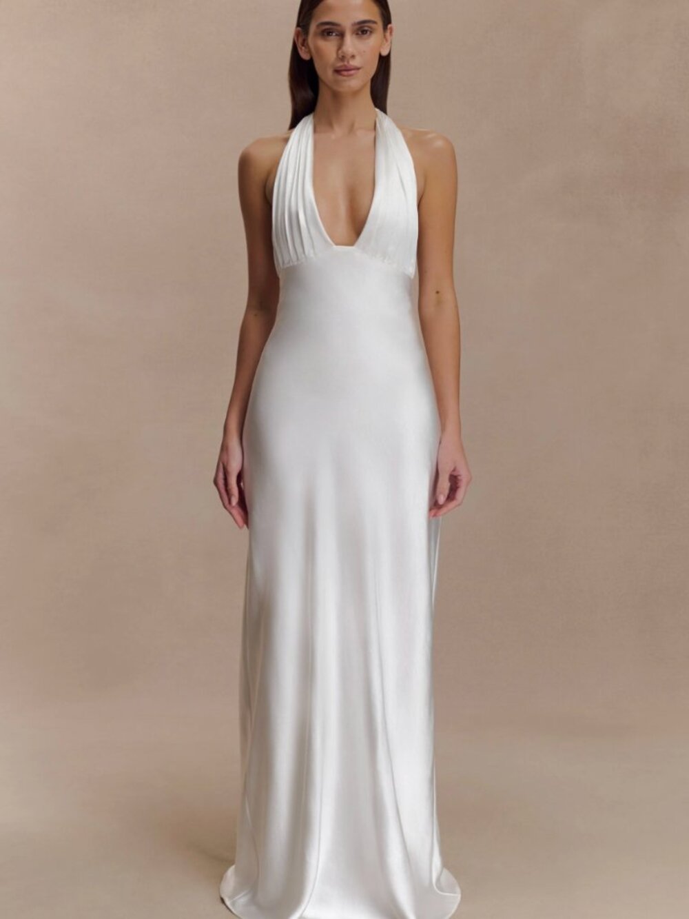 NWT : Meshki Alice Satin Halter Maxi Dress